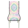 thumbnail image 7 of TSOVTHRID Colorful Tie Dye Print Quilted Dining Chair Covers, Stretch Removable Chair Cushion Slipcovers with Elastic Band, Seat Covers for Dining Room, Kitchen, Set of 1, 7 of 7