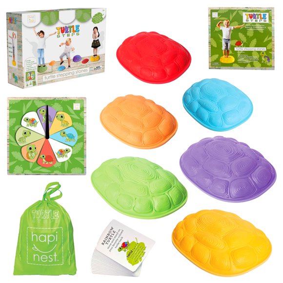 Hapinest Turtle Balance Stepping Stones for Kids, Obstacle Course Coordination Game for Kids & Family, Indoor Outdoor Sensory Play Equipment Toys Toddler Stepping Stones