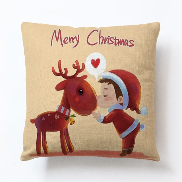 45*45CM siesta Año Nuevo Santa Claus funda de cojín funda de almohada funda de cojín de sofá de coche zhangyuxiang LED