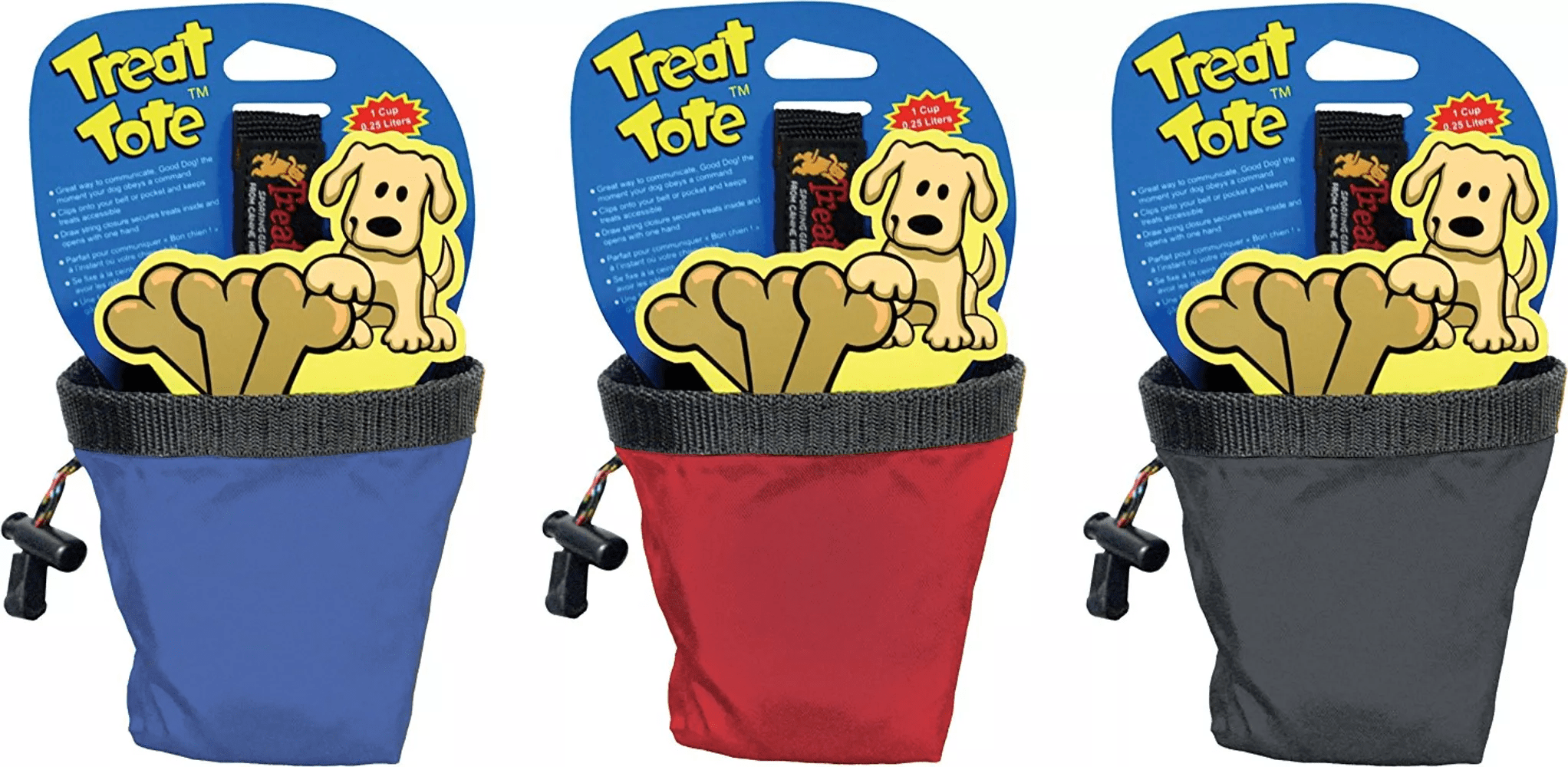 Petmate Dog Treat Pouch for Puppy Portable Training 1 Cup Capacity Treat Bag Assorted Colors