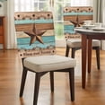 thumbnail image 3 of Country Stars Dining Chair Back Cover Only, Blue Brown Wood Grain Bless Our Home Farmhouses Set of 6 Chair Back Covers, Removable Washable for Dining Room, Banquet & Holiday Decoration, 3 of 9