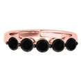 thumbnail image 3 of AoneJewelry 1.00 Carat Natural Round Black Diamond Five Stone Wedding Band In Rose 10K Gold, 3 of 5