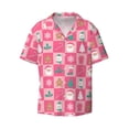 thumbnail image 2 of Lsque Pink Christmas Cheer print Men's Cuban Collar Short Sleeve Shirt Summer Beachwear Casual Button Down Fashionable Vacation Leisure Shirt-3X-Large, 2 of 7
