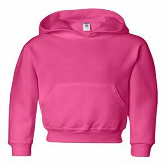 Youth NuBlend® Fleece Pullover Hooded Sweatshirt - CYBER PINK - S