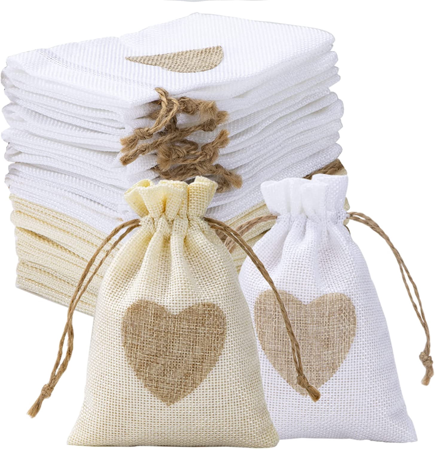 30 Bolsitas De Algodón Y Arpillera Con Cordón - 8x10 Cm - Reutilizables Para Joyas, Abalorios, Regalos De Boda Y Almacenaje