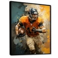 thumbnail image 2 of Designart "Fragmented Plays Yellow Football wall art" Sports Floater Framed Canvas Art Print, 2 of 7