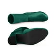 thumbnail image 5 of BLISSFUL STEP Mother's Day Women's Boots Foldable Faux Velvet Block Heel Mid Calf Ankle Boots Green 6.5, 5 of 8