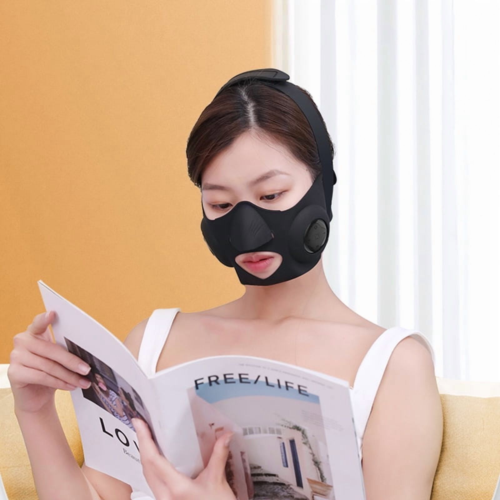 Wearable Facial Sculpting & Toning Tool with Gentle Energy Pulses, Heat & Red/Blue Light for a More Defined Jawline Appearance and At-Home Spa Relaxation