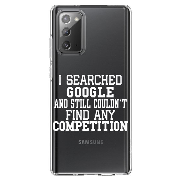 DistinctInk Clear Shockproof Hybrid Case for Galaxy Note 20 ULTRA (6.9" Screen) - TPU Bumper Acrylic Back Tempered Glass Screen Protector - I Searched and Couldn't Find Competition