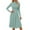 Light Blue, variant on Women's Casual Fashion High Neck Long Sleeve Solid Color Midi Dress, Fall and Winter Elegant Dress for Everyday Wear, Comfortable and Versatile Styling,Blue,L