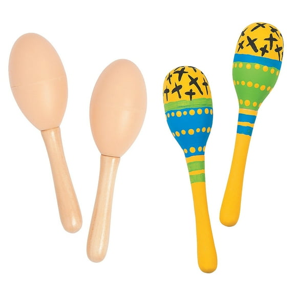 Fun Express 5" Bulk 96 Pieces DIY Maracas Craft Kits