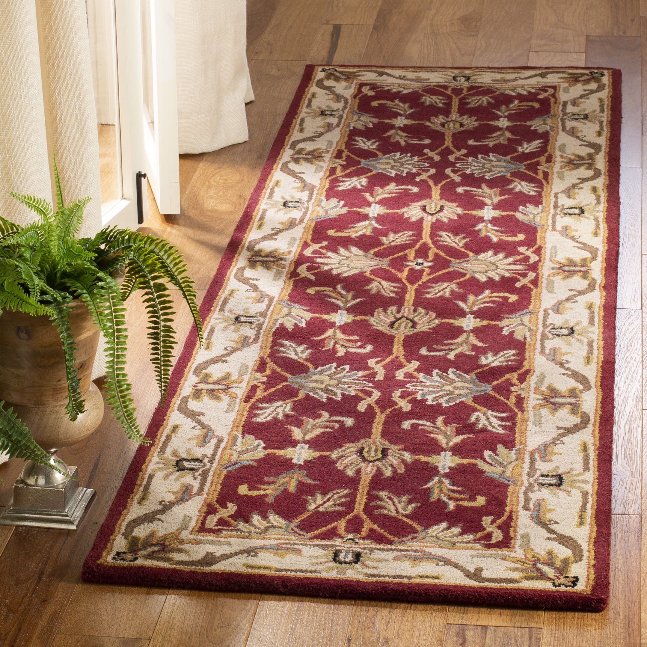 9' x 12' Ivory Safavieh Heritage Collection HG628D Handmade Traditional Oriental Premium Wool Area Rug Red