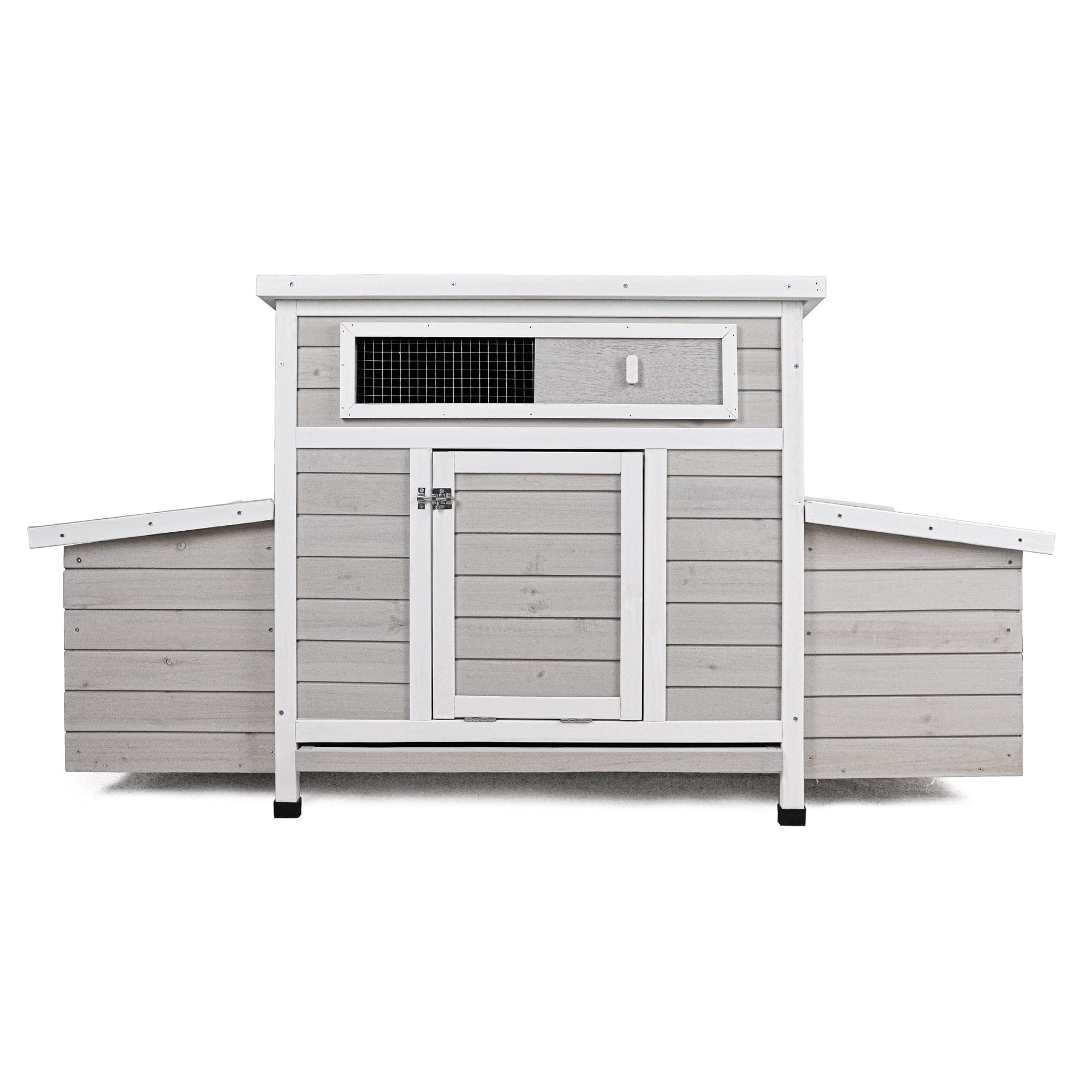 Large Wooden Chicken Coop Outdoor Hen House Poultry Cage for Outdoor with 2 Sides Nesting Boxes