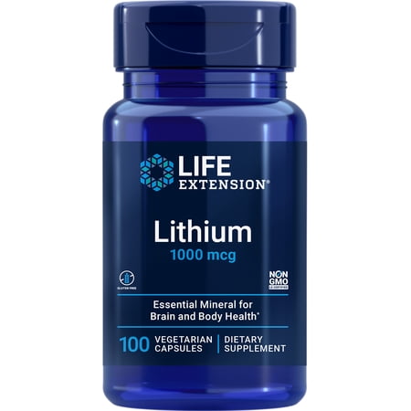 Life Extension Lithium 1000 mcg – Lithium Orotate – Helps Maintain Cognitive Function & Memory – Low-Dose Formula – Non-GMO Gluten-Free Vegetarian – 100 Capsules