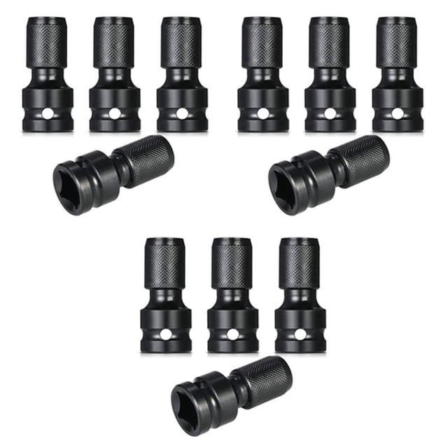 Adaptador de de 12 Piezas 1/2 Unidad Cuadrada A 1/4 Adaptador de Enchufe de Vástago Hexagonal Convertidor de Portabrocas de Liberación RáPida para Llave de Trinquete