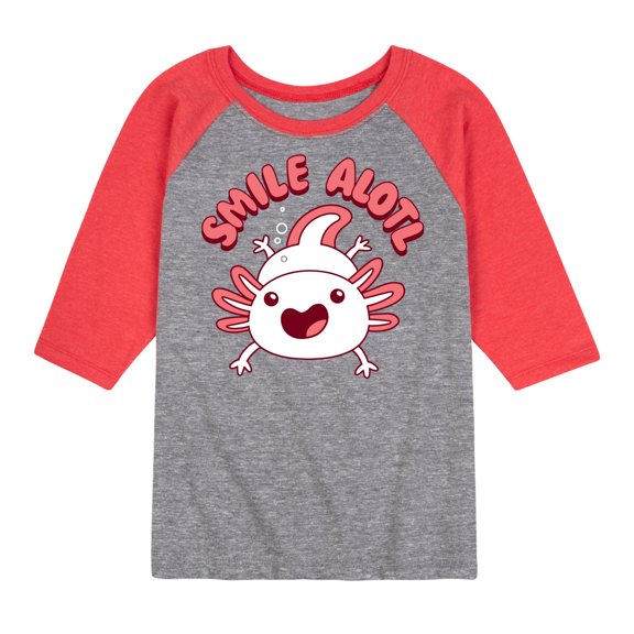 Instant Message - Smile Alotl - Toddler And Youth Raglan Graphic T-Shirt