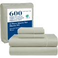 thumbnail image 1 of Softest Cotton Sheets Double Sheet Set Pc Set Thread Count Sateen Bedding Deep Pocket Sheets Cooling Sheets Double Size Sheets Breathable Bed Set (), 1 of 9