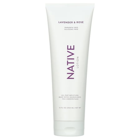 Native All Day Moisture Lotion for Skin, Lavender & Rose Scent - 12 fl oz
