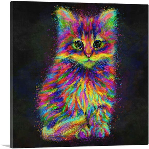 ARTCANVAS Cute Kitten Cat Canvas Art Print - Size: 18" x 18" (0.75" Deep)