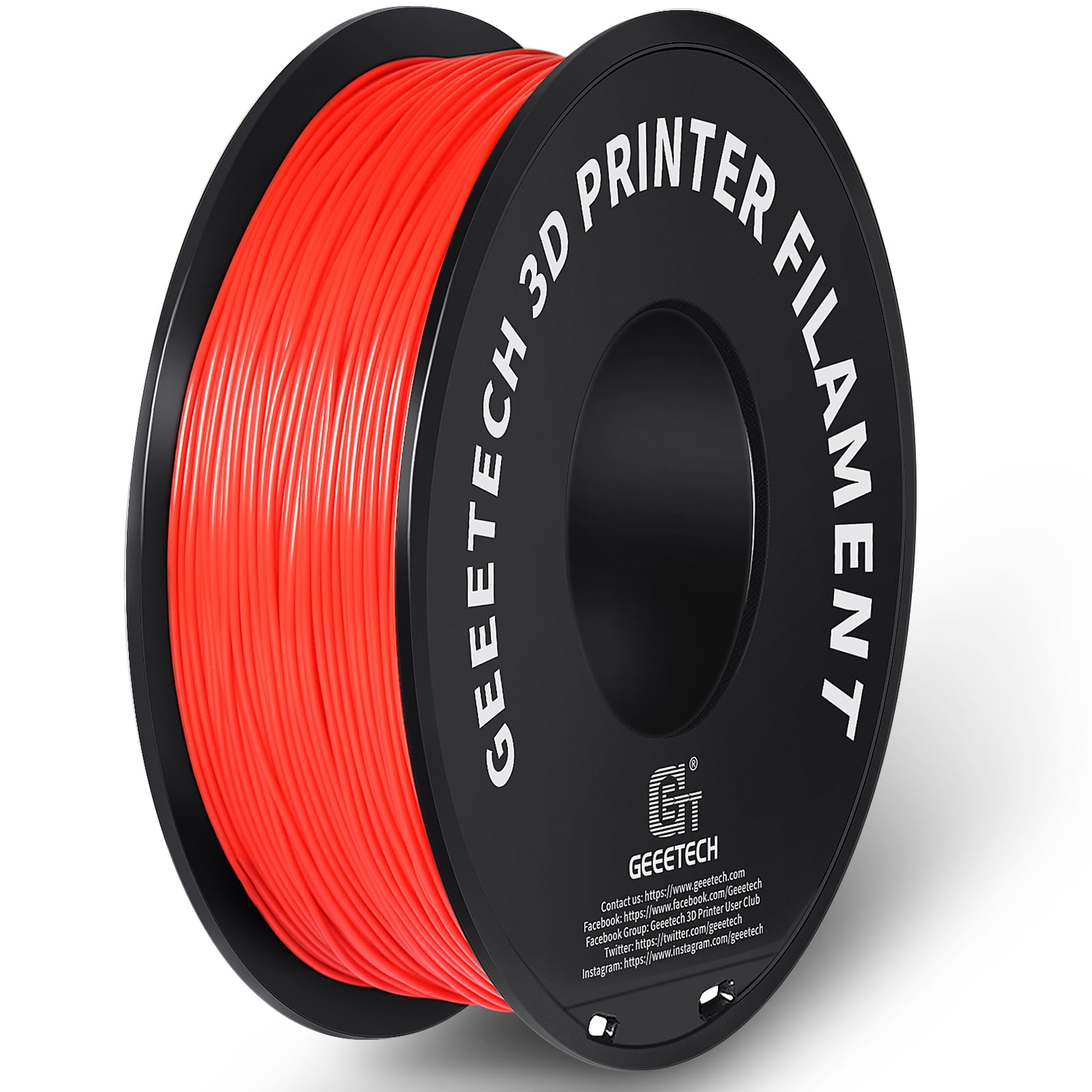 GEEETECH PLA 3D Printer Filament 1.75mm Red, Dimensional Accuracy +/-0.03mm, 10kg (22lbs) , Vacuum Packaging, Fit for Most 3D FDM Printer