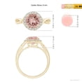 thumbnail image 5 of ANGARA Natural Round 1.65 ct Morganite Halo Ring with Criss Cross Shank in 14K Yellow Gold for Women | Birthday, Anniversary, Jewelry Gift for Women | Natural Morganite Ring, 5 of 12