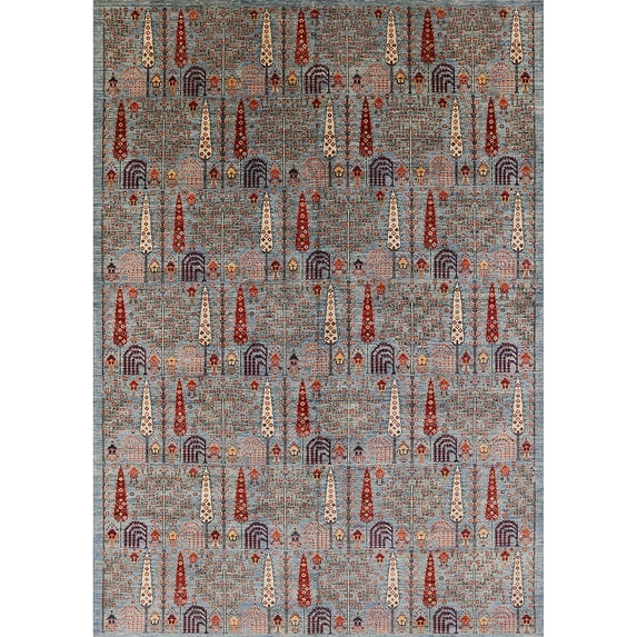 Ahgly Company Indoor Rectangle Mid-Century Modern Chestnut Brown Oriental Area Rugs, 4' x 6'