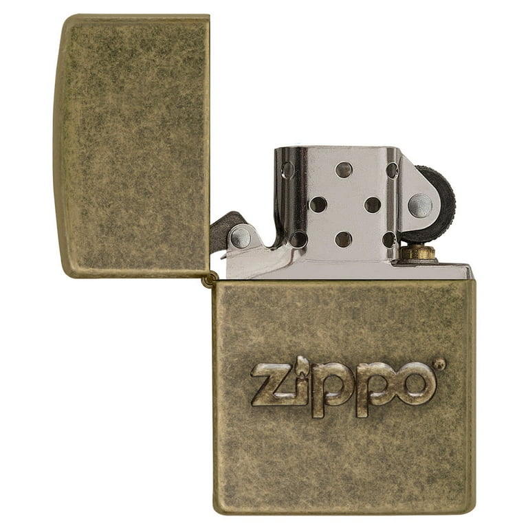 Zippo Stamped Antique Brass Pocket Lighter - Walmart.com