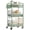 Green-0, variant on Black Metal Rolling Cart 3 Tier Utility Storage Organizer with Wheels Hanging Cups Hooks Mesh Basket for Bedside Kitchen Office