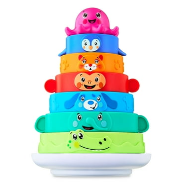 Spark Create Imagine Multicolor Animal Stacking Ring Toy, Great Preschool item for Children Ages 3 years and up