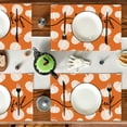 thumbnail image 1 of XYAIYT Lot de 4 Napperons Imprimés en Polyester pour Récoltes d'Halloween et de l'Action de Grâce, Décorations de Noël, Tapis Isolants et Faciles d'Entretien pour Réunions de Dîner, 17.7 Po Orange, 1 of 6