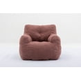thumbnail image 5 of Bean Bag Chairs,Soft Tufted Foam Bean Bag Chair with Teddy Fabric for Adults and Kids,Comfy Lazy Sofa for Living Room,Bedroom,Bean Paste Red, 5 of 7