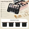 thumbnail image 5 of Leather Makeup Case with LED Lighted Mirror 11.4 Inch Travel Makeup Bag Adjustable Brightness in 3 Colors Cosmetic Organizer Artist Storage Bag with Dividers Brush Holder Storage Vanity Pink, 5 of 13