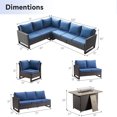 thumbnail image 2 of Gymojoy 2-Piece Patio Furniture Set with Fire Pit Table, All Weather Outdoor Sectional PE Rattan, Patio Conversation Sets with Cushions for Garden Lawn Balcony Porch Deck, 2 of 11
