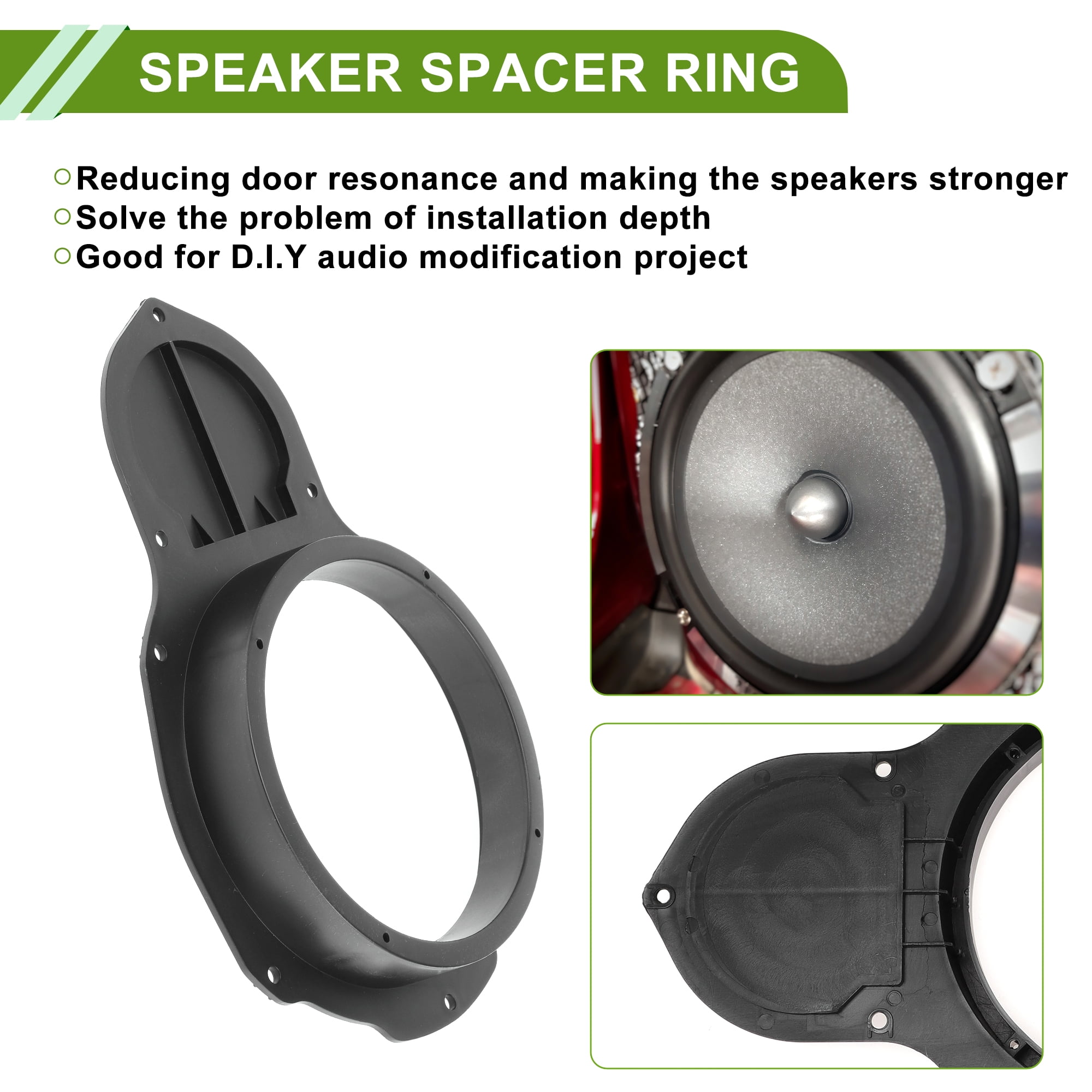 Unique Bargains Speaker for Spacer Ring Adapter for VW for Passat Black for 6.5 ABS