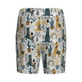 thumbnail image 5 of Naloa Llama and Cactus1 Men's Short Pajama Pants, Lounge Comfort Shorts with Elasticized Waistband and Side Pockets - Large, 5 of 9