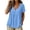 01# Blue, variant on Plus Size Women's Linen Tops Cotton Loose Fit V-Neck Tunic Top Lace Trim Casual Blouse Summer Beach Flowy Boho Chic Solid Button Detail S-2XL