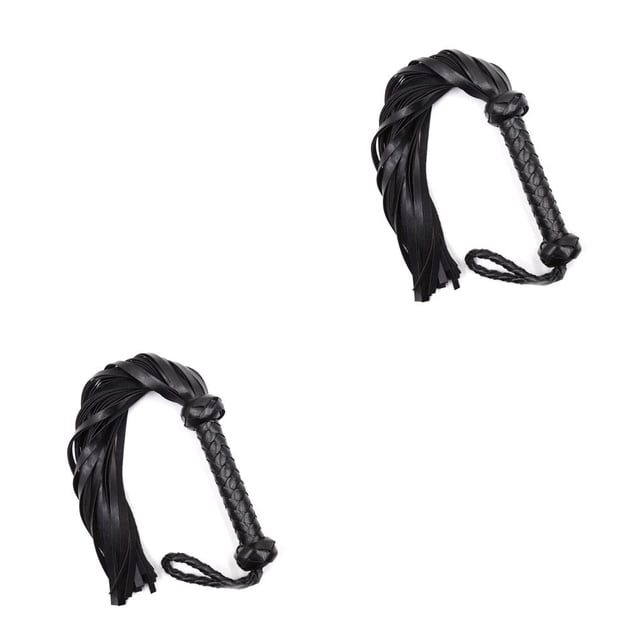 Methold Látigo para montar a caballo, mango de cuero Artificial profesional, para azotar caballos, accesorio de entrenamiento, látigos negro 2piezas