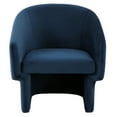 thumbnail image 2 of SAFAVIEH Couture Susie Contemporary Velvet Solid Accent Chair, Navy, 2 of 7