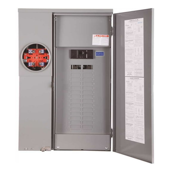 Square D By Schneider Electric SC3040M200PS 200-Amp Combination Meter Socket/Load Center