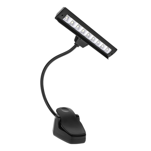 Lámpara con clip, portátil, flexible, con 9 LED, para atril de música, luz de escritorio, mayor durabilidad