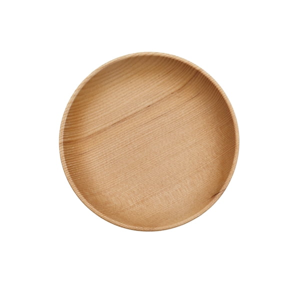 Round Wooden Dinner Plates Ecofriendly Delicate Dinnerware Healthy Party Utensils for Daily Party and Wedding 11.5x2cm