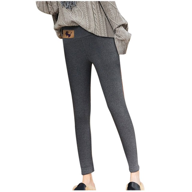 Pantalones de Cachemira de lana de terciopelo grueso ajustados de invierno cálido para mujer Pantalones Leggings Fridja hfkajh103618