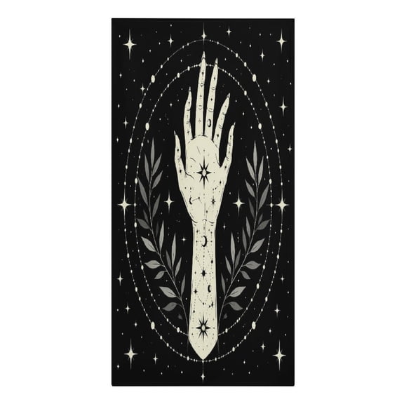 RKSupls Celestial Palm Hand Microfiber Beach Towel Absorbent Compact Towels for Swimming Pool Beach Travel Things for Vacation Essentials Adult Gift,61.4×30.3Inch