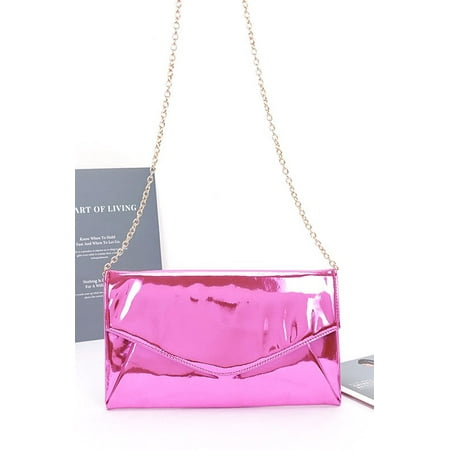 FASHNZFAB Color Mirror Envelope Clutch Swing Bag