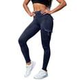 thumbnail image 5 of Women's High Waisted Cargo Leggings with Pockets Stretchy Workout Athletic Pants, 5 of 6