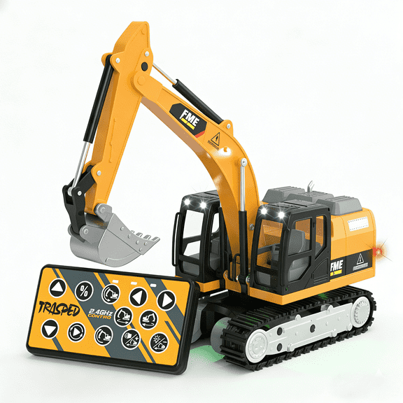 RC Excavator for Kids & Adults,1/64 Scale Metal Mini Remote Control Excavator with APP Bluetooth Control,Programmable Construction Toy,USB Rechargeable,Lights & Sound