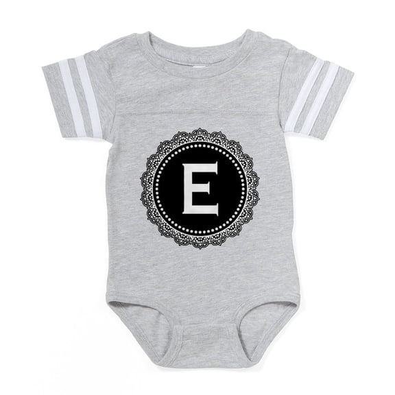 CafePress - Monogram Medallion E - Cute Infant Baby Football Bodysuit
