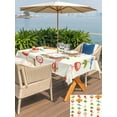 thumbnail image 5 of Outdoor Tablecloth with Umbrella Hole for Patio/Picnic/Party/Camping, Spring Floral Waterproof Table Cloth Rectangle Table Cover Washable, Green Botanical Summer Flower Birds (54"x 80"), 5 of 8