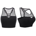 thumbnail image 4 of Mujer Yoga Fitness Stretch entrenamiento camiseta sin mangas malla costura acolchado sujetador deportivo (M), 4 of 8