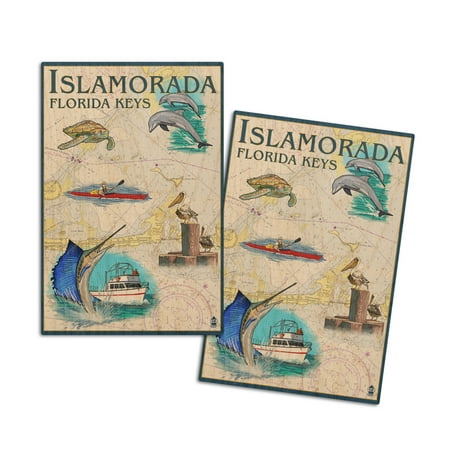 

Islamorada Florida Keys Nautical Chart (4x6 Birch Wood Postcards 2-Pack Stationary Rustic Home Wall Decor)
